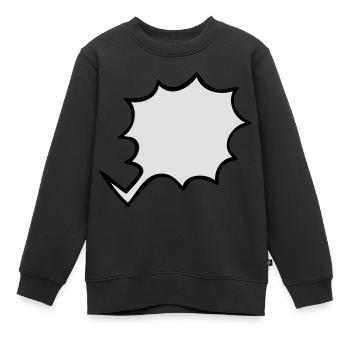 BD exclamation - Sweat Premium enfant bio - noir - Devant - AI Model Kid Female (0cm)