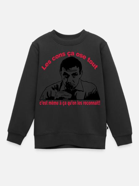 les cons ça ose tout lino ventura - Sweat Premium enfant bio - noir