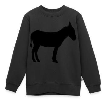 Esel - Kinder Premium Organic Sweatshirt - Schwarz - Vorne - AI Model Kid Female (0cm)