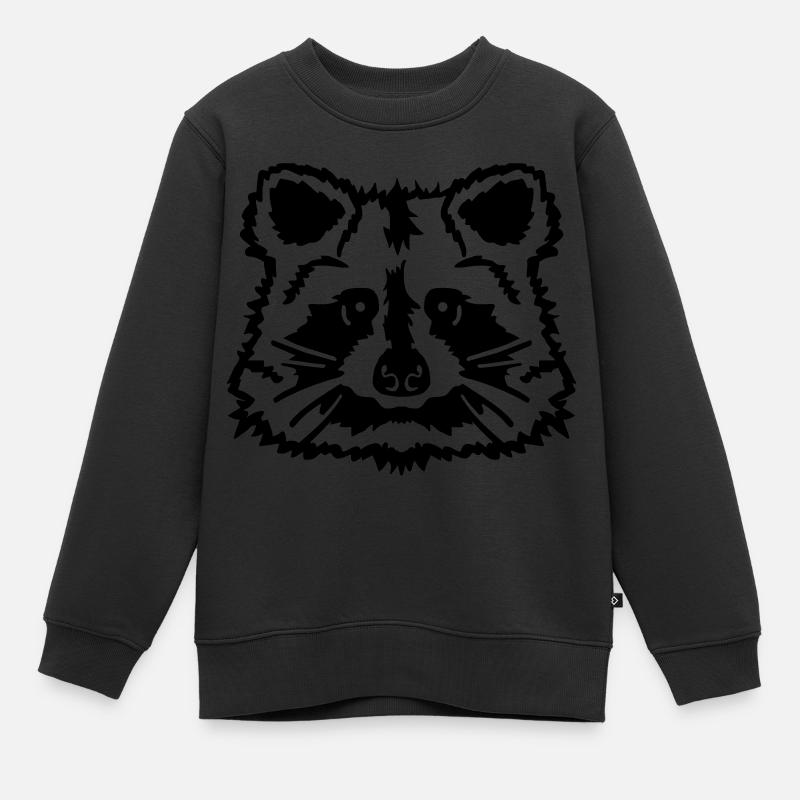 Waschbär - Kinder Premium Organic Sweatshirt - Schwarz