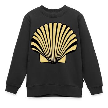 coquille saint jaques coquillage de Compostelle - Sweat Premium enfant bio - noir - Devant - AI Model Kid Female (0cm)