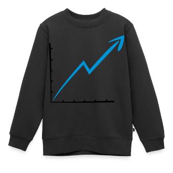 ligne de flèche vers le haut la ligne revenus croi - Sweat Premium enfant bio - noir - Devant - AI Model Kid Female (0cm)