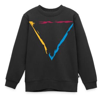 buntes dreieck rahmen umrandung dekorativ cool des - Kinder Premium Organic Sweatshirt - Schwarz - Vorne - AI Model Kid Female (0cm)