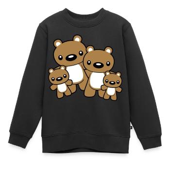 baeren familie mit 2 kindern kleine - Kinder Premium Organic Sweatshirt - Schwarz - Vorne - AI Model Kid Female (0cm)