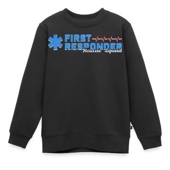 Motif bleu bleu De Secours Rescue Squad - Sweat Premium enfant bio - noir - Devant - AI Model Kid Female (0cm)