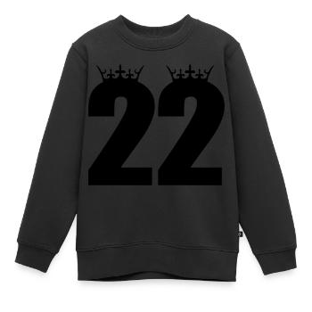 22 king - Kinder Premium Organic Sweatshirt - Schwarz - Vorne - AI Model Kid Female (0cm)