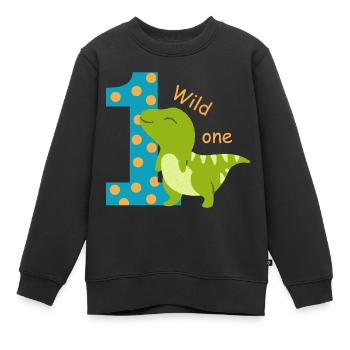 1. Geburtstag. erster Geburtstag - Kinder Premium Organic Sweatshirt - Schwarz - Vorne - AI Model Kid Female (0cm)