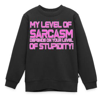 Sarkasmus - Kinder Premium Organic Sweatshirt - Schwarz - Vorne - AI Model Kid Female (0cm)