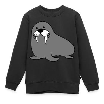 seehund - Kinder Premium Organic Sweatshirt - Schwarz - Vorne - AI Model Kid Female (0cm)