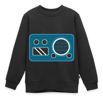 radio - Sweat Premium enfant bio - noir - Devant - AI Model Kid Female (0cm)
