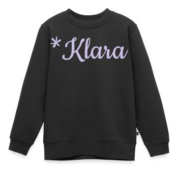 Nom de jeune fille Klara en inscription sur la mode pour enfants - Sweat Premium enfant bio - noir - Devant - AI Model Kid Female (0cm)