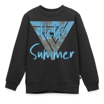 Été - Sweat Premium enfant bio - noir - Devant - AI Model Kid Female (0cm)