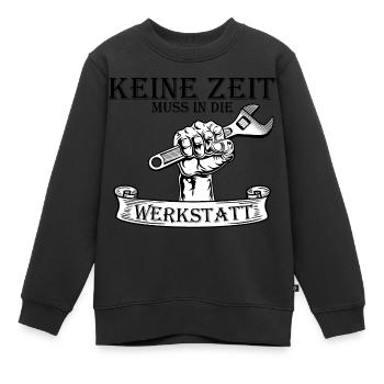 Keine Zeit muss in die Werkstatt - Kinder Premium Organic Sweatshirt - Schwarz - Vorne - AI Model Kid Female (0cm)