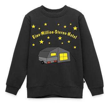 eine million sterne hotel faltcaravan - Kinder Premium Organic Sweatshirt - Schwarz - Vorne - AI Model Kid Female (0cm)