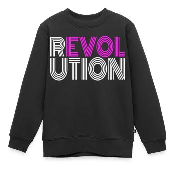Manifestation de manifestation Antifa du soulèvement de la révolution - Sweat Premium enfant bio - noir - Devant - AI Model Kid Female (0cm)