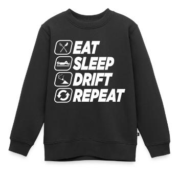 MANGER SOMMEIL DÉRIVE RÉPÉTER - Sweat Premium enfant bio - noir - Devant - AI Model Kid Female (0cm)
