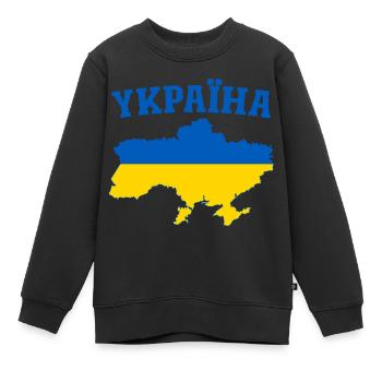 Ukraine Flagge YKPAIHA - Kinder Premium Organic Sweatshirt - Schwarz - Vorne - AI Model Kid Female (0cm)