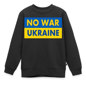 No war - Sweat Premium enfant bio - noir - Devant - AI Model Kid Female (0cm)