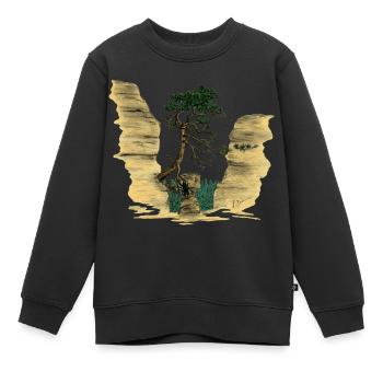 Elbe Sandstone Mountains - Kids Premium Organic Sweatshirt - black - Front - AI Model Kid Female (0cm)