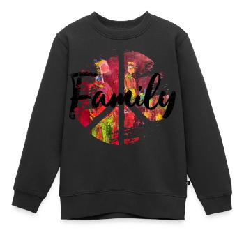 Peace woodstock Family - Kinder Premium Organic Sweatshirt - Schwarz - Vorne - AI Model Kid Female (0cm)