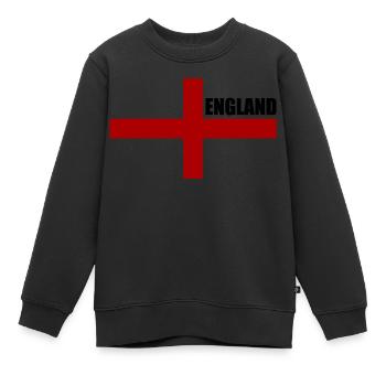 England - Kinder Premium Organic Sweatshirt - Schwarz - Vorne - AI Model Kid Female (0cm)