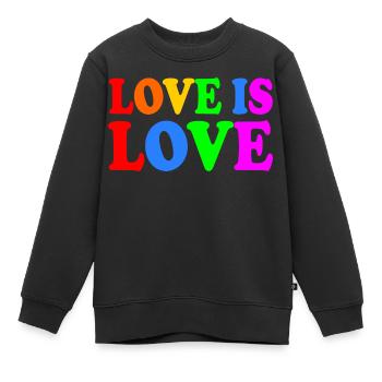 Love is love - Sweat Premium enfant bio - noir - Devant - AI Model Kid Female (0cm)