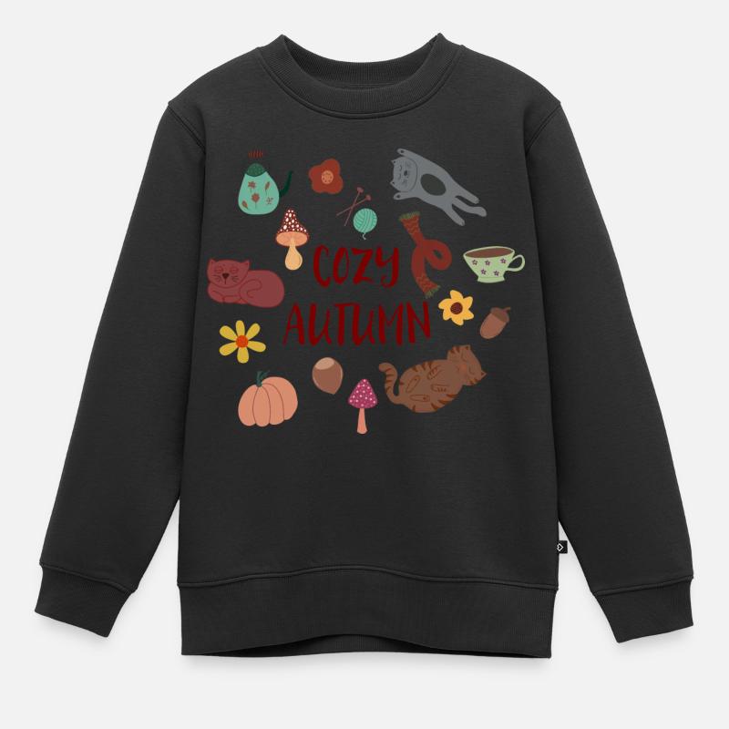 Automne confortable - gemütlicher Herbst - Sweat Premium enfant bio - noir