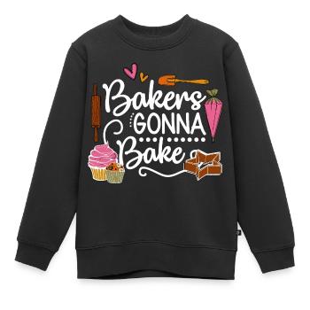Boulangerie Baker Boulangerie Boulangerie Gâteau de confiserie - Sweat Premium enfant bio - noir - Devant - AI Model Kid Female (0cm)