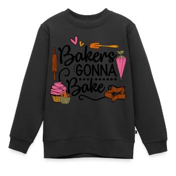 Boulangerie Baker Boulangerie Boulangerie Gâteau de confiserie - Sweat Premium enfant bio - noir - Devant - AI Model Kid Female (0cm)