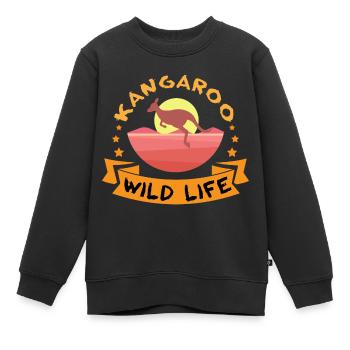 Känguru Wild Life - Kinder Premium Organic Sweatshirt - Schwarz - Vorne - AI Model Kid Female (0cm)