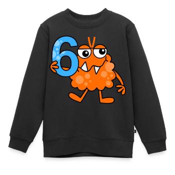 Funny Orange Cartoon Number Six Monster - Kids Premium Organic Sweatshirt - black - Front - AI Model Kid Female (0cm)