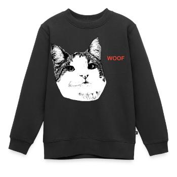 Katzen-Wuff - Kinder Premium Organic Sweatshirt - Schwarz - Vorne - AI Model Kid Female (0cm)