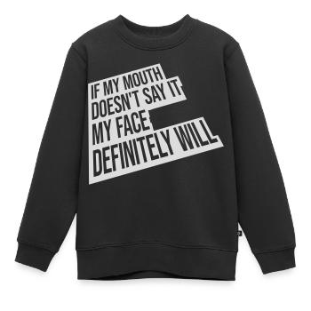 Mon visage le fera certainement - Sweat Premium enfant bio - noir - Devant - AI Model Kid Female (0cm)