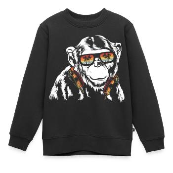 Monkey Cooler Affe DJ Kopfhörer Sonnenbrille Party - Kinder Premium Organic Sweatshirt - Schwarz - Vorne - AI Model Kid Female (0cm)