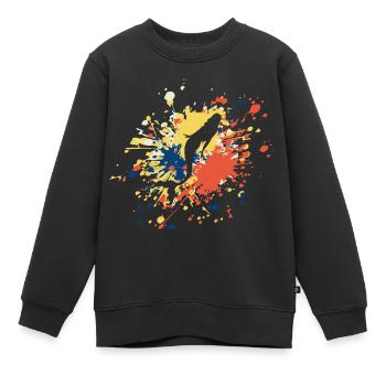 Éclaboussure de couleur de fille de sirène - Sweat Premium enfant bio - noir - Devant - AI Model Kid Female (0cm)