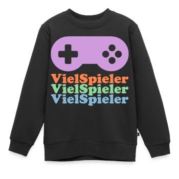 Viel-Spieler - Kinder Premium Organic Sweatshirt - Schwarz - Vorne - AI Model Kid Female (0cm)