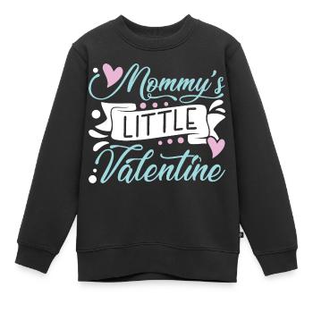 Mommys Little Valentine - Kinder Premium Organic Sweatshirt - Schwarz - Vorne - AI Model Kid Female (0cm)