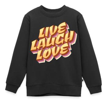 Vivre - Rire - Aimer - Vivre, rire, aimer - Sweat Premium enfant bio - noir - Devant - AI Model Kid Female (0cm)