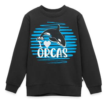 Les orques sont mon animal spirituel - Sweat Premium enfant bio - noir - Devant - AI Model Kid Female (0cm)