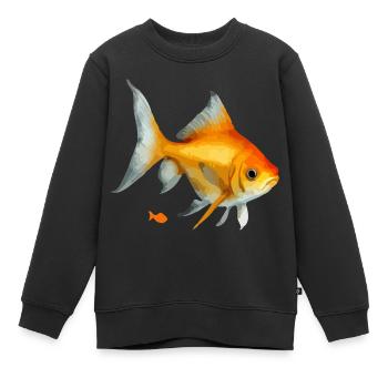 Goldfisch - Kinder Premium Organic Sweatshirt - Schwarz - Vorne - AI Model Kid Female (0cm)