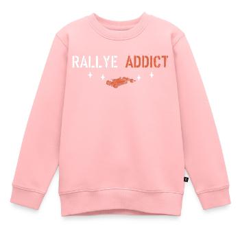 Rallye addict - Sweat Premium enfant bio - rose - Devant - AI Model Kid Female (0cm)