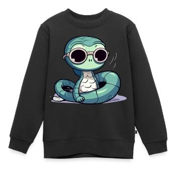 Oko die Schlange - Kinder Premium Organic Sweatshirt - Schwarz - Vorne - AI Model Kid Female (0cm)