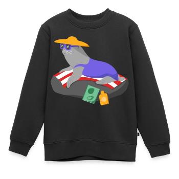 Sommer - Kinder Premium Organic Sweatshirt - Schwarz - Vorne - AI Model Kid Female (0cm)