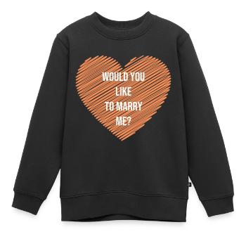Demande en mariage à la pêche - Sweat Premium enfant bio - noir - Devant - AI Model Kid Female (0cm)