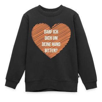 Heriatsantrag beim Kochen - Kinder Premium Organic Sweatshirt - Schwarz - Vorne - AI Model Kid Female (0cm)