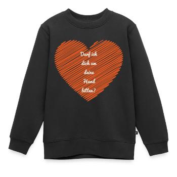 Origineller Heiratsantrag - Kinder Premium Organic Sweatshirt - Schwarz - Vorne - AI Model Kid Female (0cm)