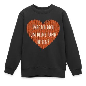 Origineller Heiratsantrag - Kinder Premium Organic Sweatshirt - Schwarz - Vorne - AI Model Kid Female (0cm)