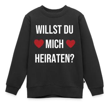 La demande en mariage la plus cool - Sweat Premium enfant bio - noir - Devant - AI Model Kid Female (0cm)
