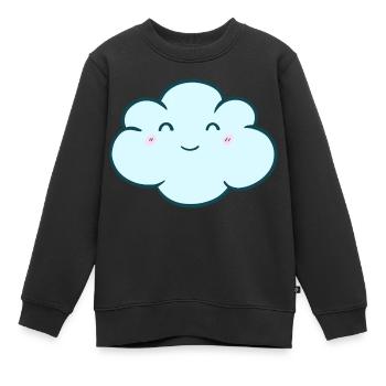 Doux nuage - Sweat Premium enfant bio - noir - Devant - AI Model Kid Female (0cm)