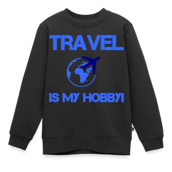 travel hobby - Kinder Premium Organic Sweatshirt - Schwarz - Vorne - AI Model Kid Female (0cm)